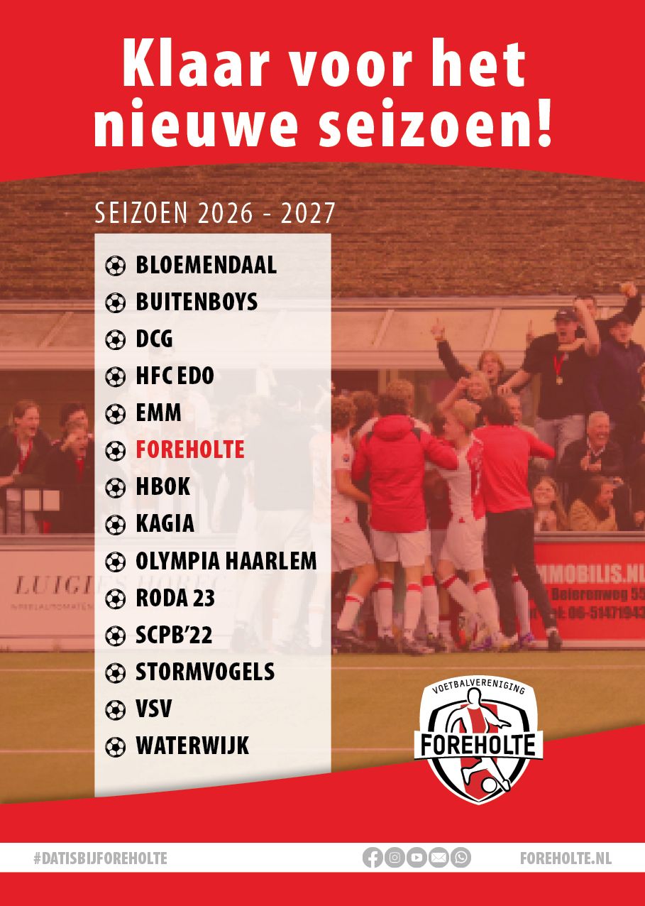 Dit zijn de tegenstanders van Foreholte 1 in seizoen 2026-2027