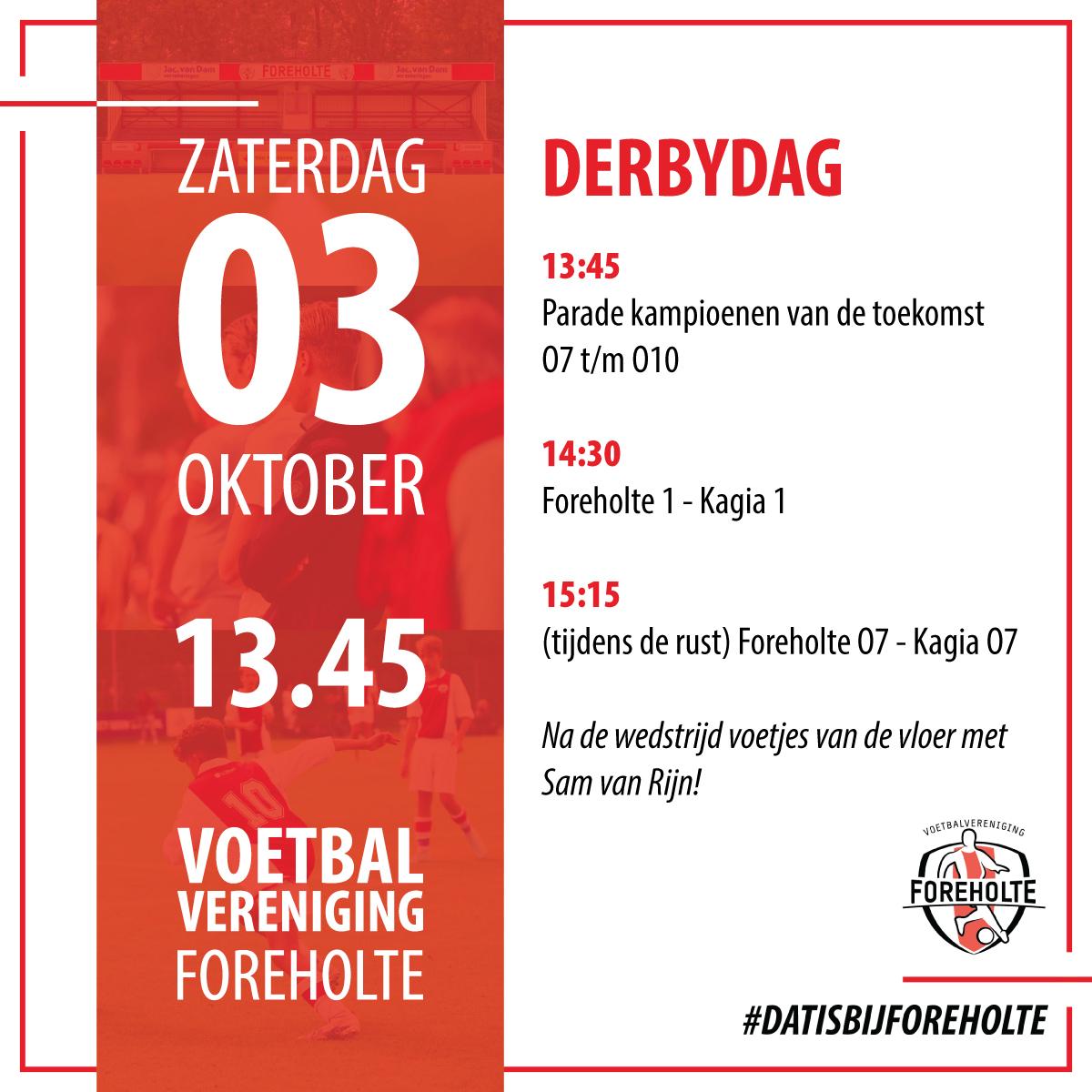Kampioenenparade Foreholte en Kagia tijdens derbydag op 3 oktober